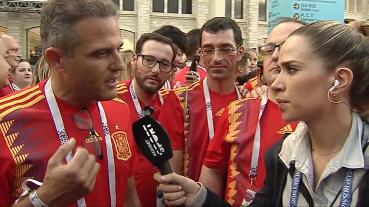 María Gómez, durante una retransmisión para Mediaset