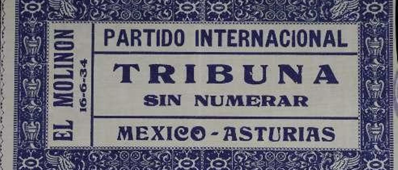 Duelo entre la selección de México y un combinado de Asturias en junio de 1934.