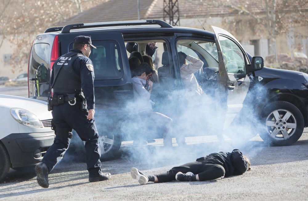 Simulacro de la Escuela de Enfermería de Castelló