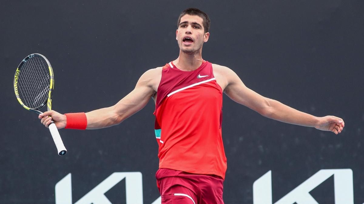 Carlos Alcaraz, en su primer partido en el Abierto de Australia