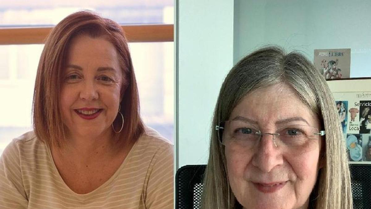 Carme Navarro y Marina Calatayud, bibliotecarias premiadas.