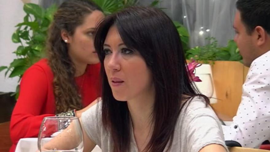 Sandra, durante su cita con Javier en &#039;First Dates&#039;.