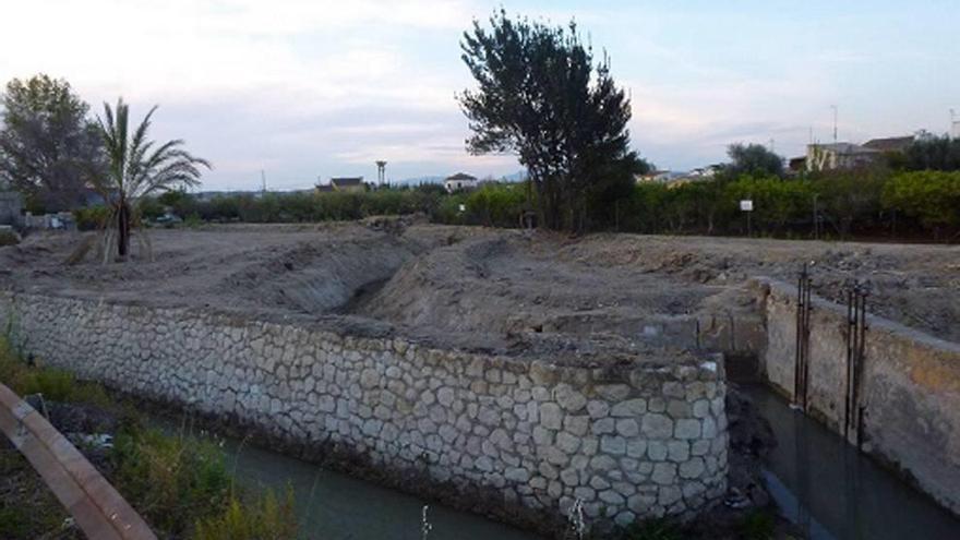 Imagen tras la tala de los olmos protegidos en la acequia mayor Alquibla.