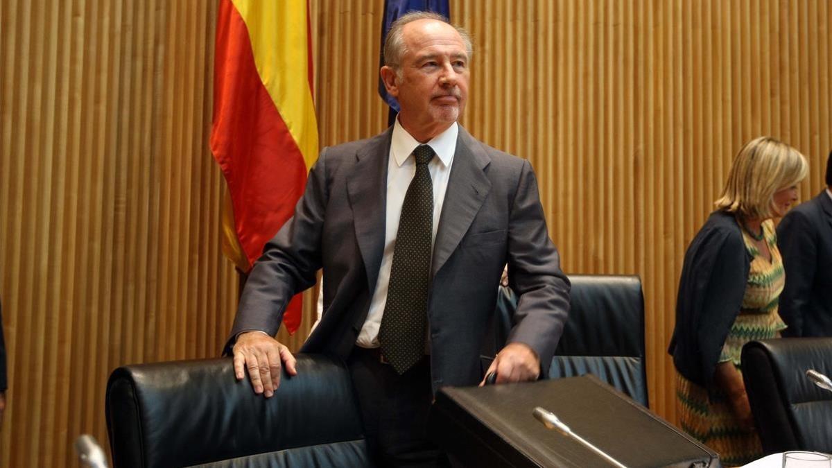 El exministro Rodrigo Rato, durante una comparecencia en la Comisión de Economía del Congreso.