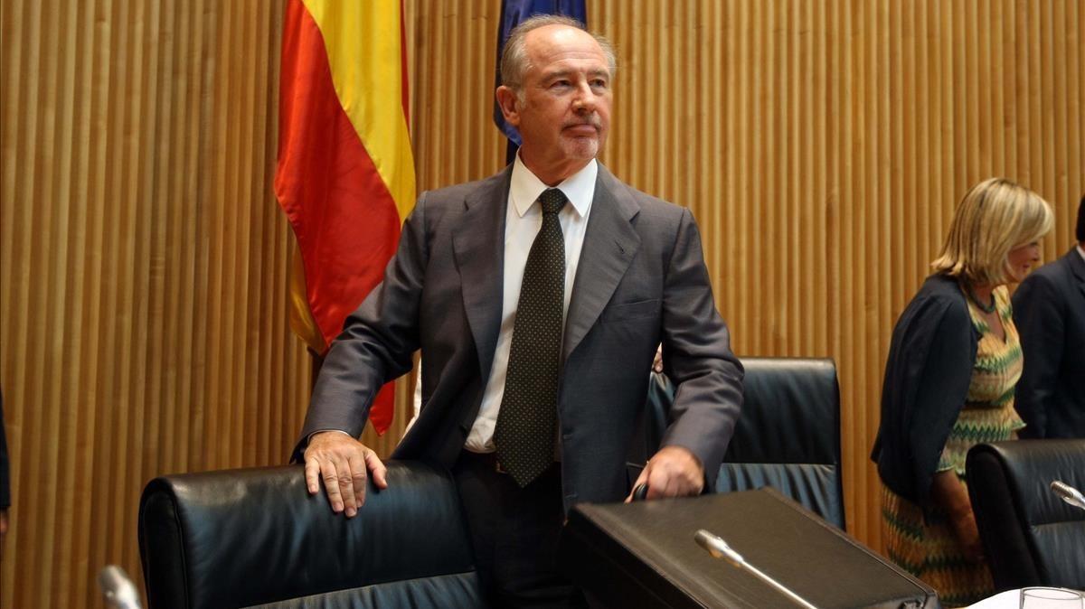 El exministro Rodrigo Rato, durante una comparecencia en la Comisión de Economía del Congreso.