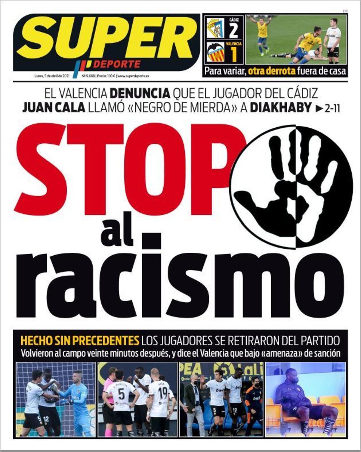 La portada de SUPER del lunes