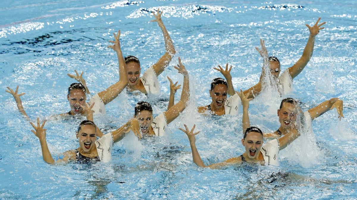 El equipo español en la rutina técnica
