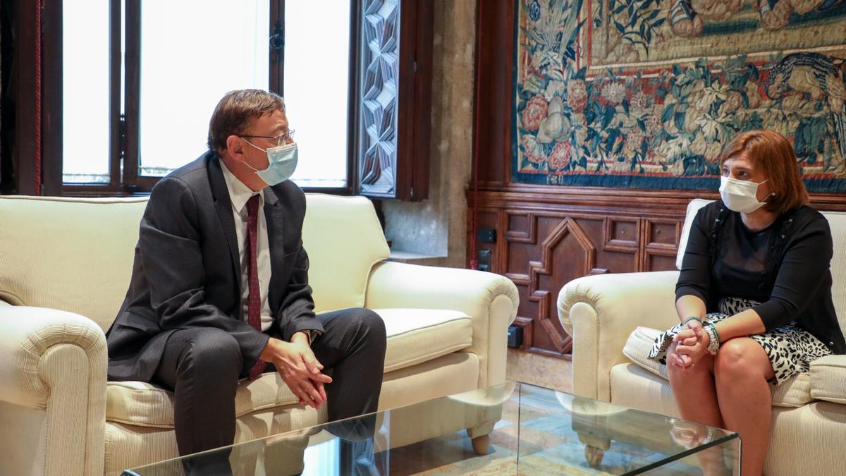 Puig con  Bonig en su reunión en el Palau de la Generalitat esta mañana