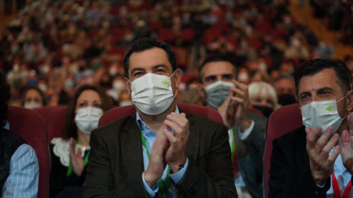 Juanma Moreno, durante el Congreso del PP.