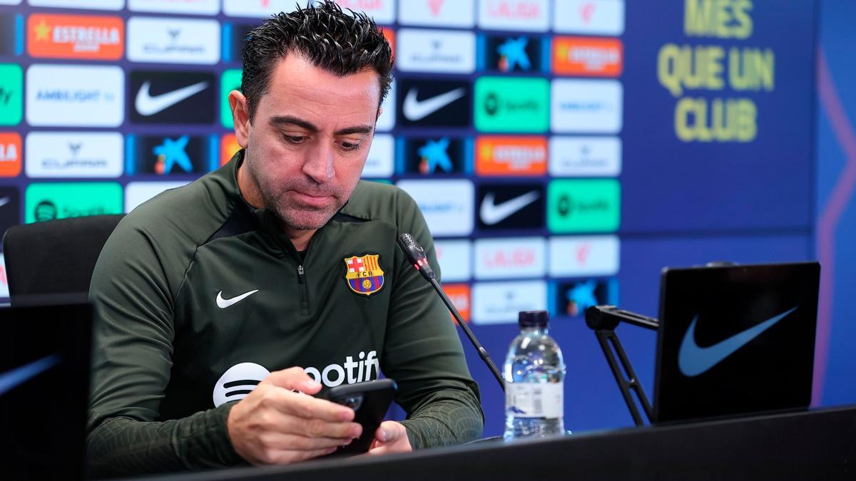 Xavi Hernández, en rueda de prensa