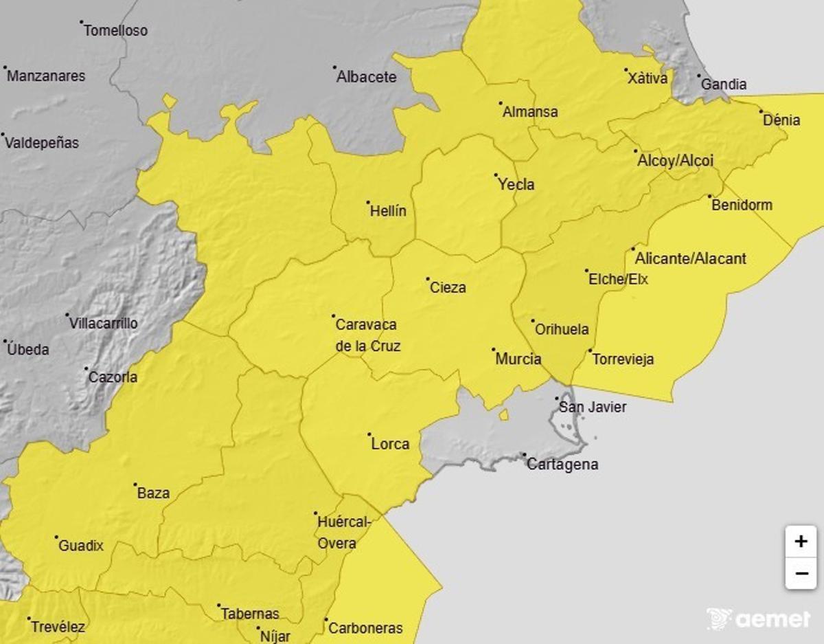 Mapa de avisos meteorológicos