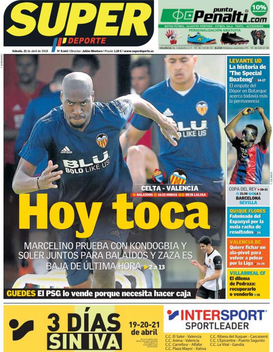 Portadas deportivas sábado 21 de abril de 2018