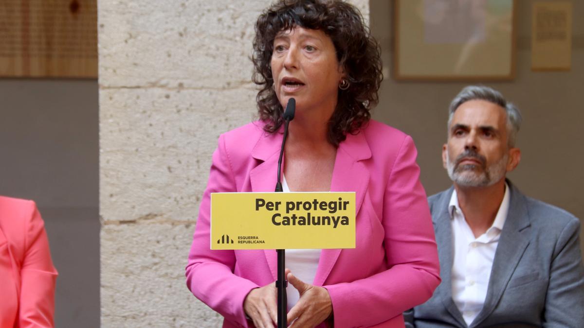 La número dos de la llista d'ERC al Congrés per Barcelona, Teresa Jordà, en un acte a la Mercè de Girona