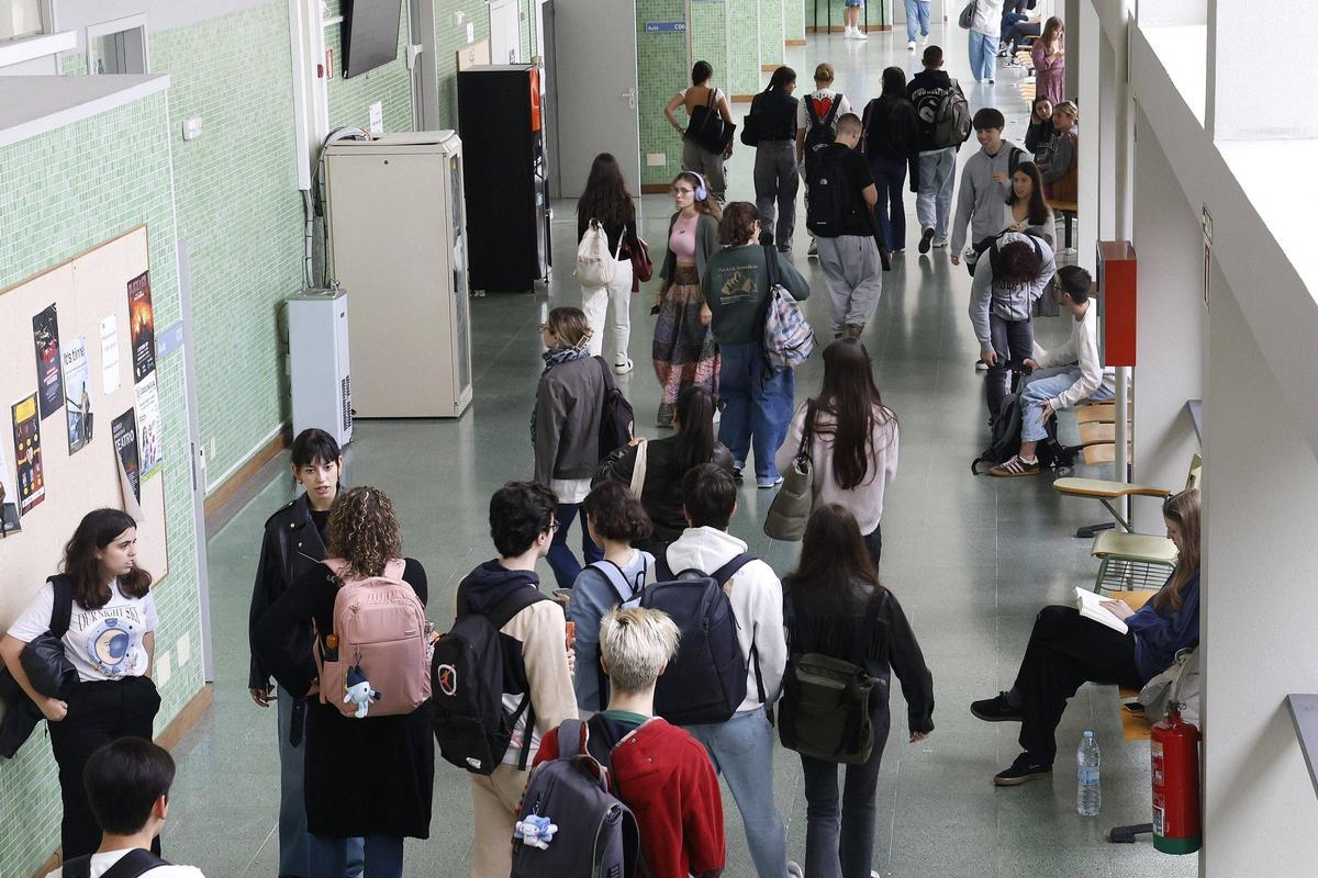 Estudantes da USC na Facultade de Filoloxía