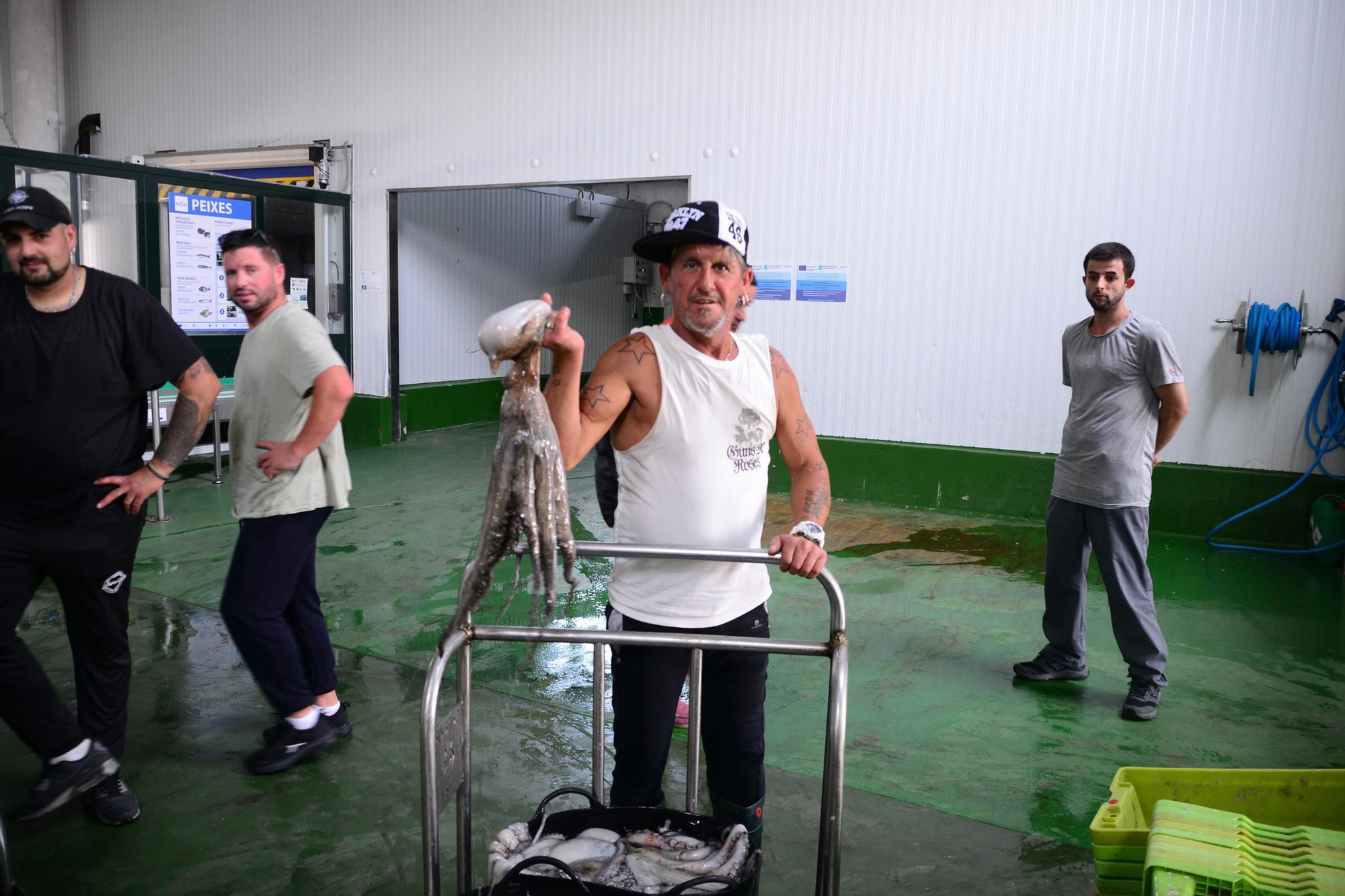El inicio de la campaña del pulpo en el puerto de Bueu