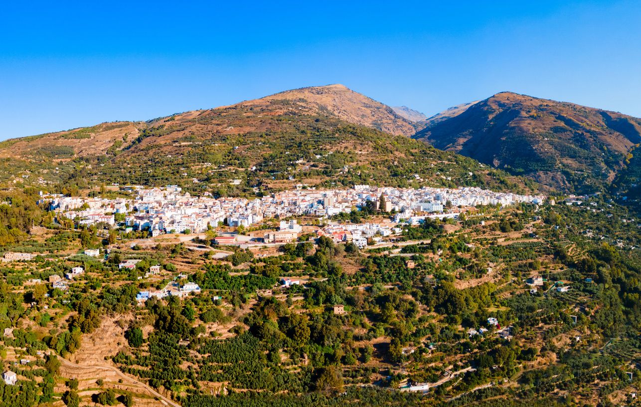 Vista panorámica sobre Lanjarón en Granada