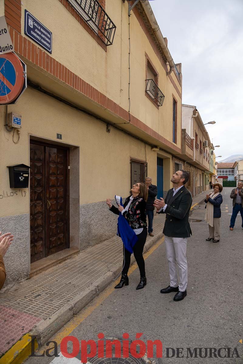 Una calle en Caravaca recuerda al profesor Juan Antonio Giménez Ramírez