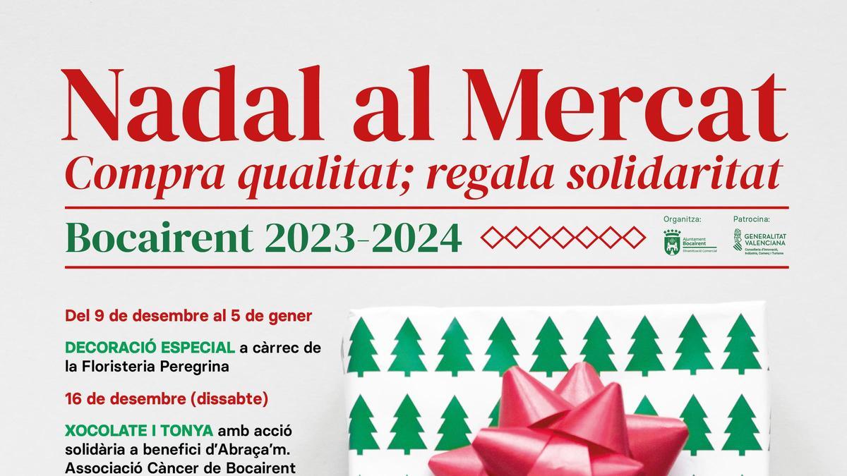 Cartel de la programación Nadal al Mercat, de Bocairent.