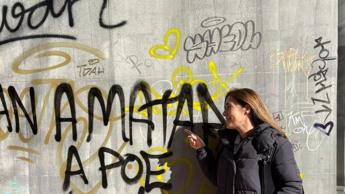 Video | Reflexión de una docente sobre la pintada en Cáceres 'Van a matar a Poe'