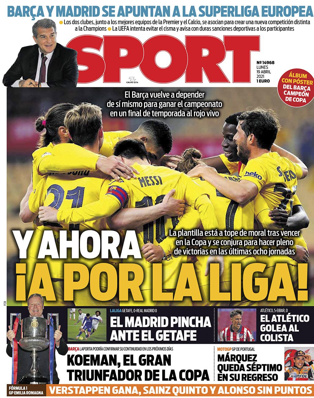 Esta es la portada del SPORT