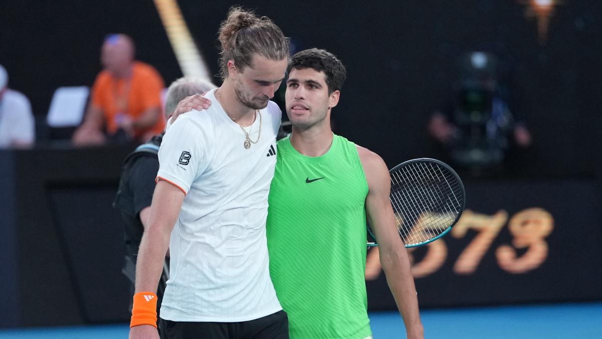Alcaraz y Zverev tras el partido