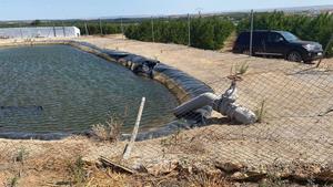 Balsa de riego en la que sucedió el accidente mortal. EL PERIÓDICO