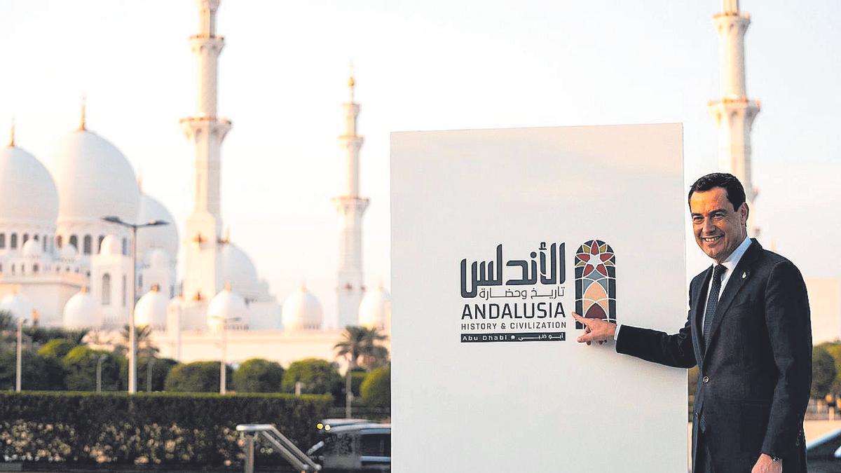 Juanma Moreno este martes, en Abu Dabi.