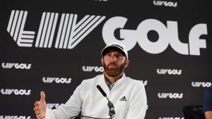 Dustin Johnson, en la rueda de prensa de presentación del inicio del tour saudí