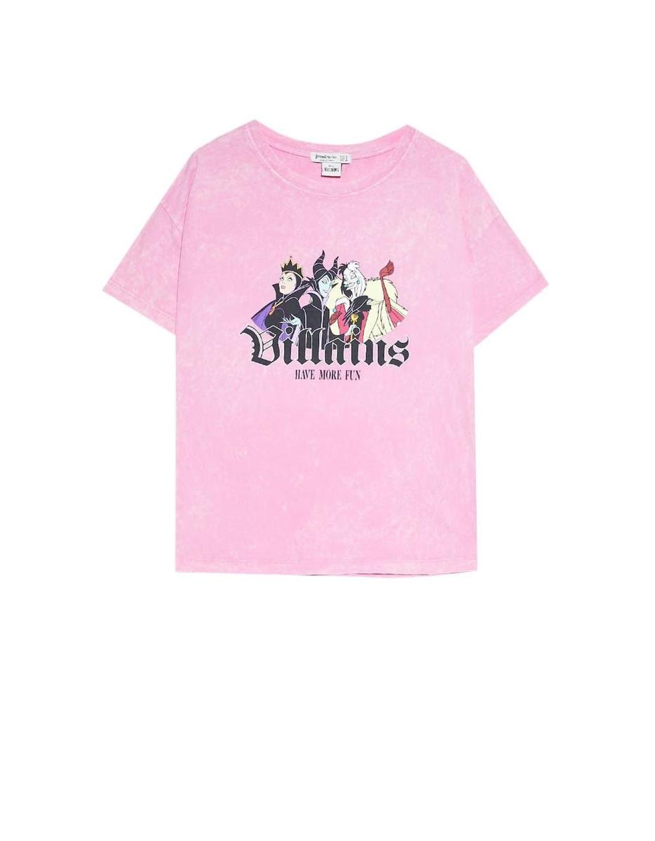 Camiseta rosa desgastada de las Villanas Disney