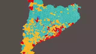 Mapa por municipios de los resultados de las elecciones en Catalunya