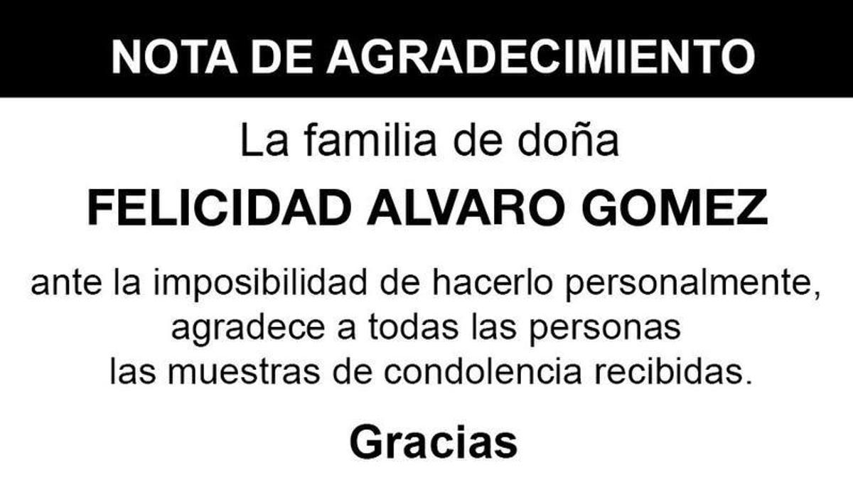 Nota Felicidad Alvaro Gómez