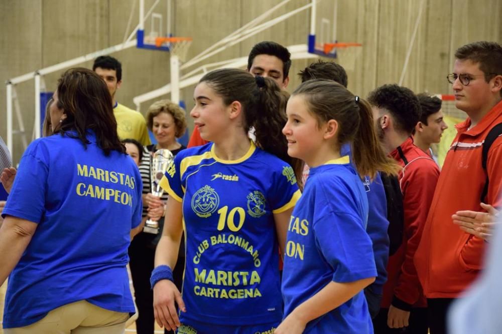 Balonmano: el Maristas Cartagena, campeón regional infantil femenino