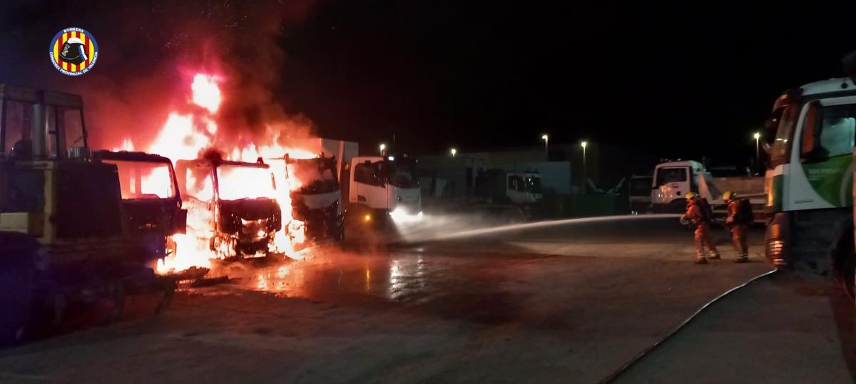 Trabajo de extinción del fuego.