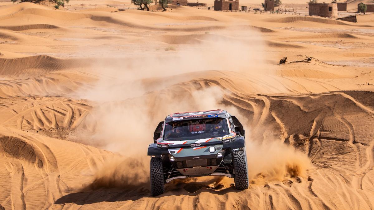 Nasser Al-Attiyah, en acción durante la tercera etapa en Marruecos