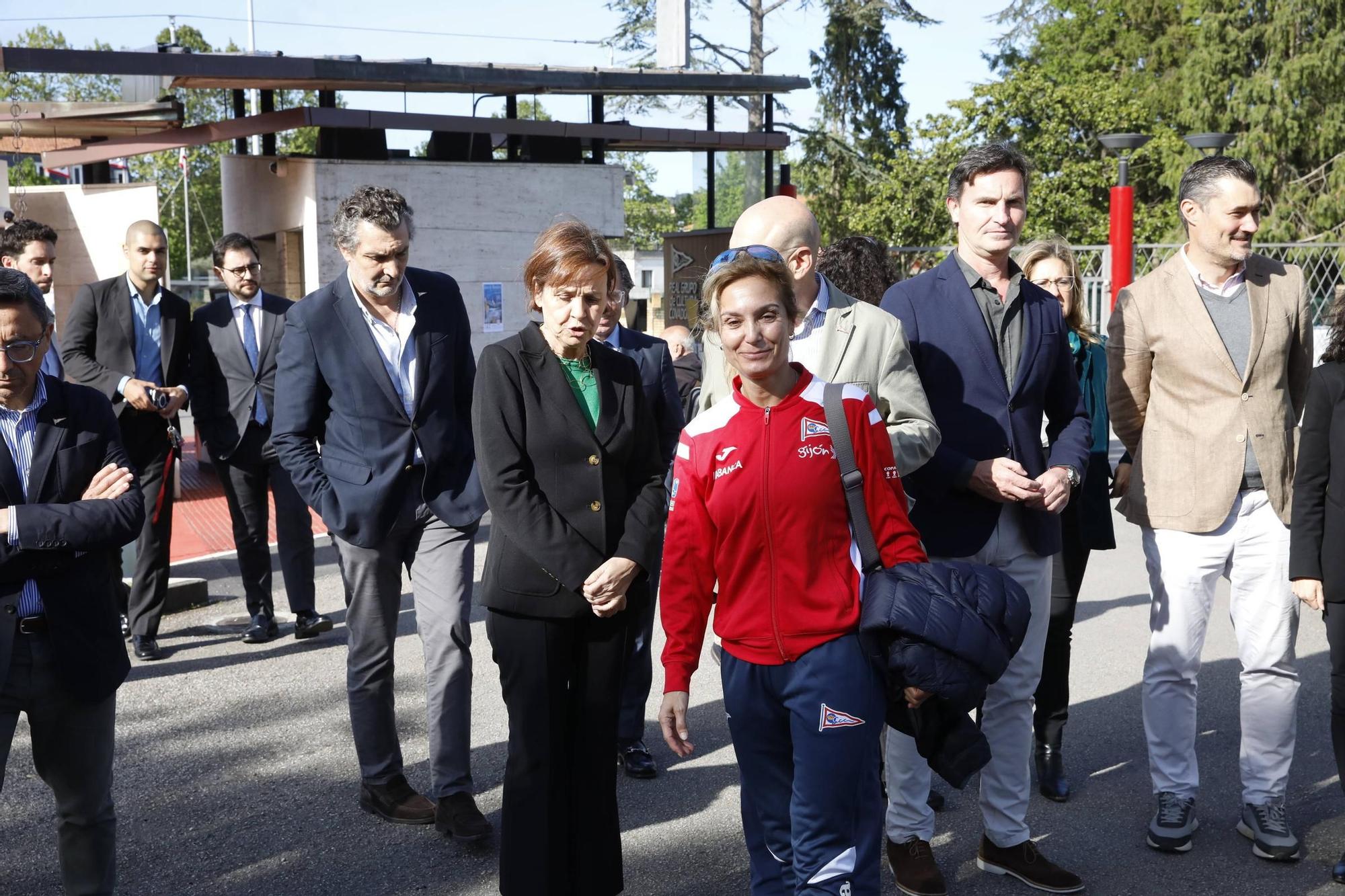 Así fue la visita de Moriyón al Grupo Covadonga, la primera con Miranda de presidente (en imágenes)