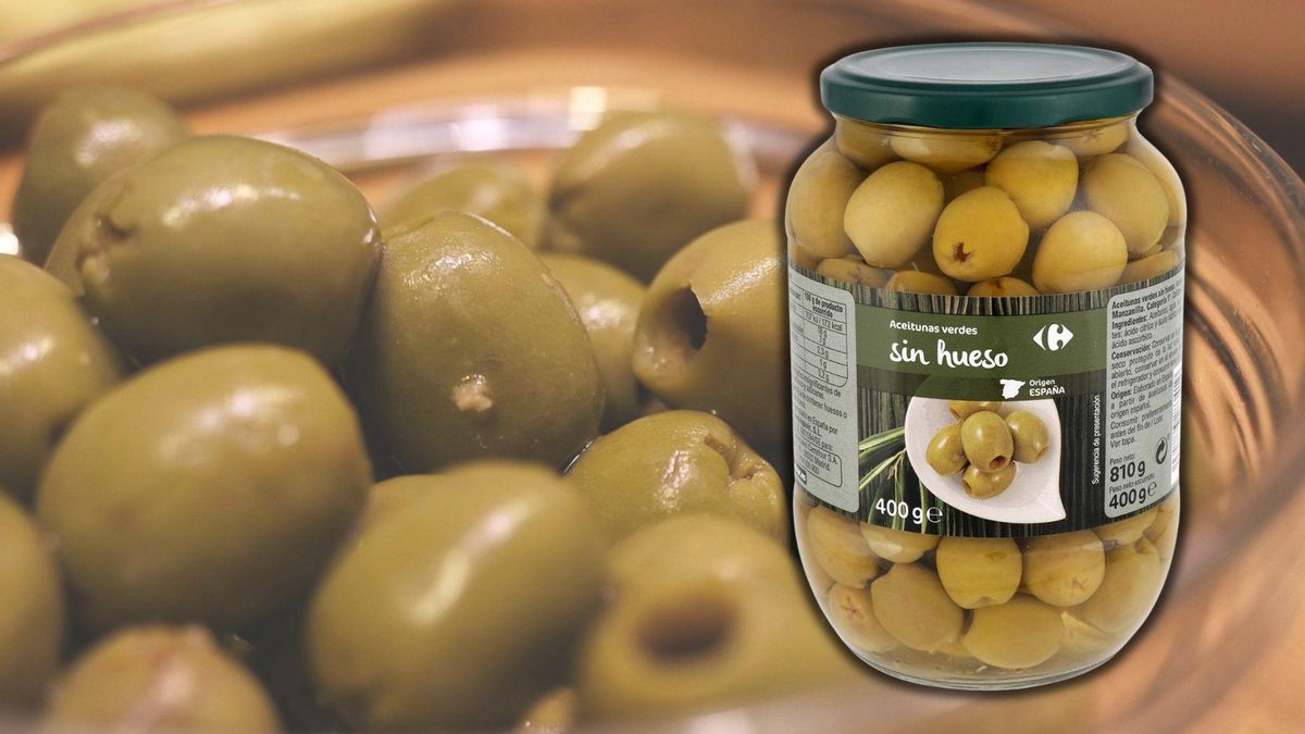 Aceitunas sin hueso de la marca Carrefour.