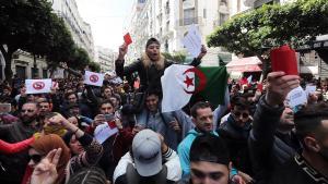 Protestas en Alger contra Bouteflika, este domingo.