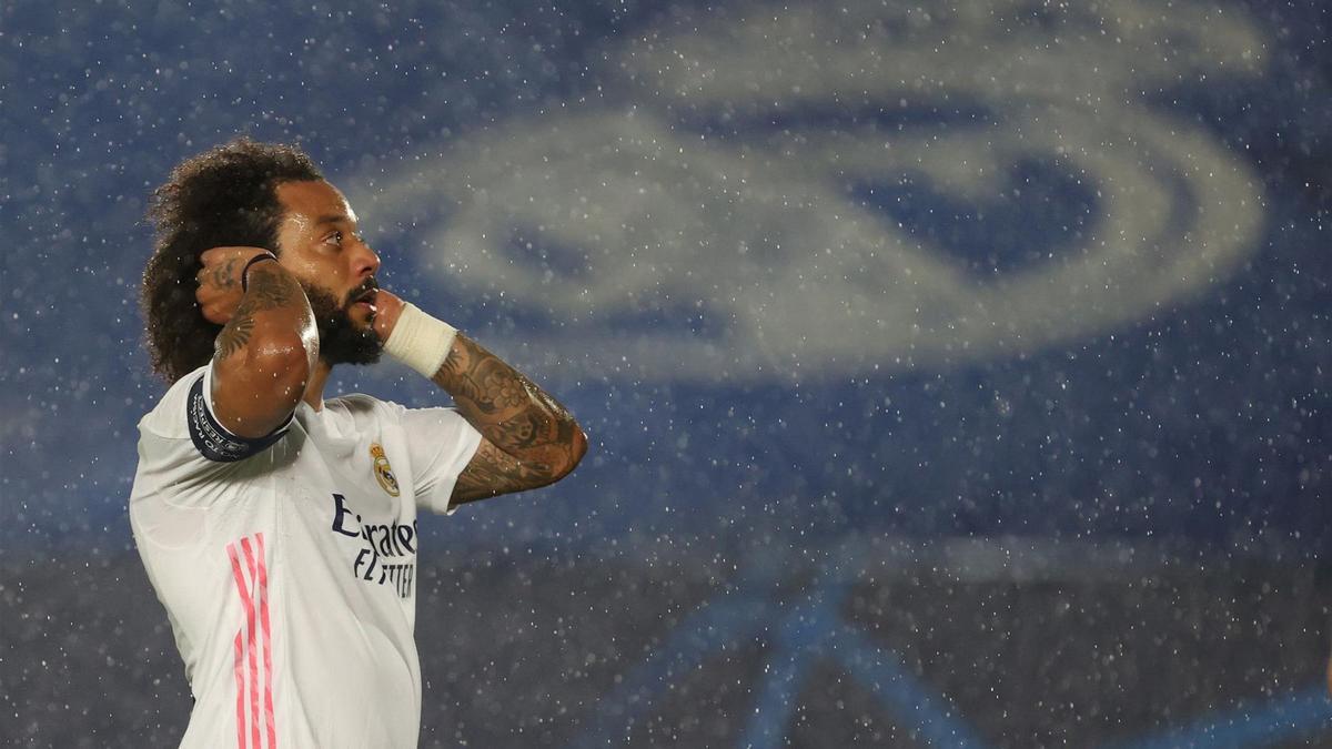 Marcelo durante el partido ante el Chelsea