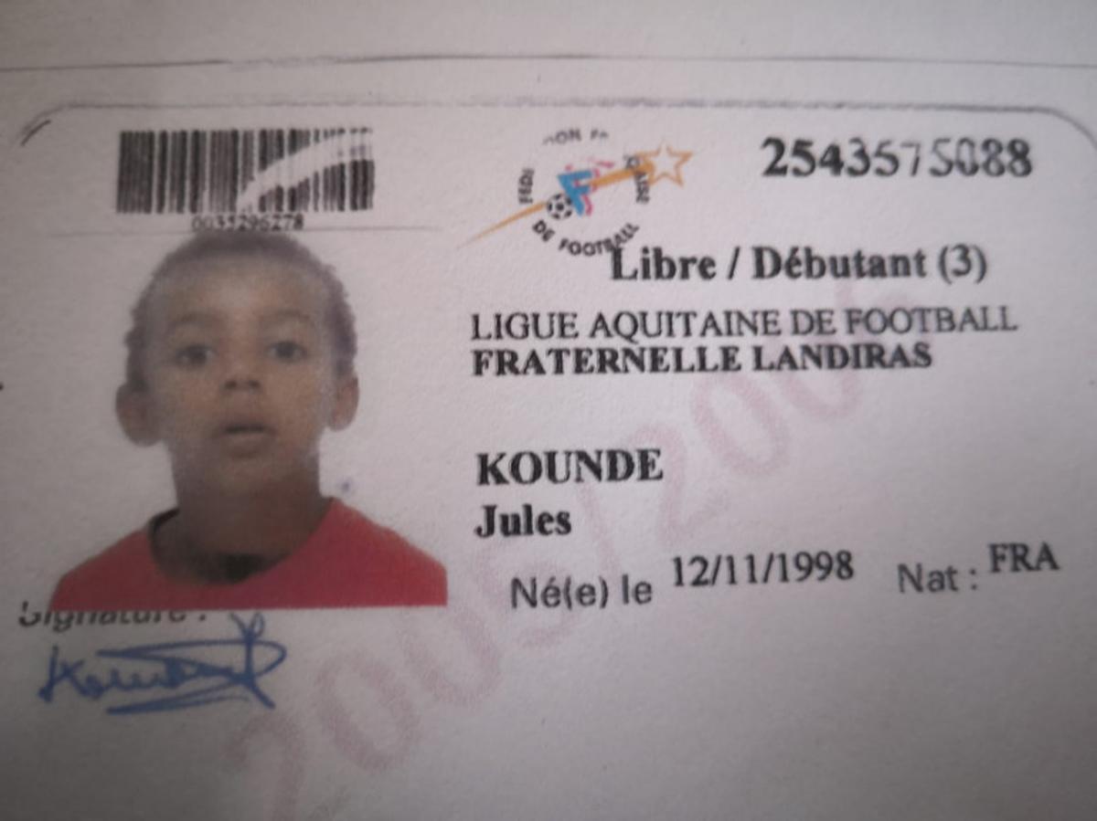 La primera ficha federativa de Jules Koundé