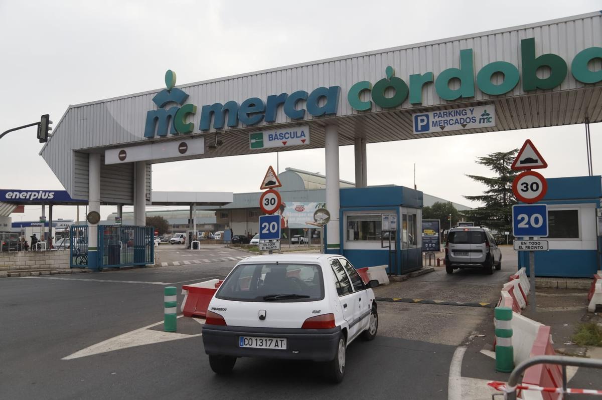 Acceso sin incidencias de varios coches en Mercacórdoba a las 09.30 horas de la mañana.