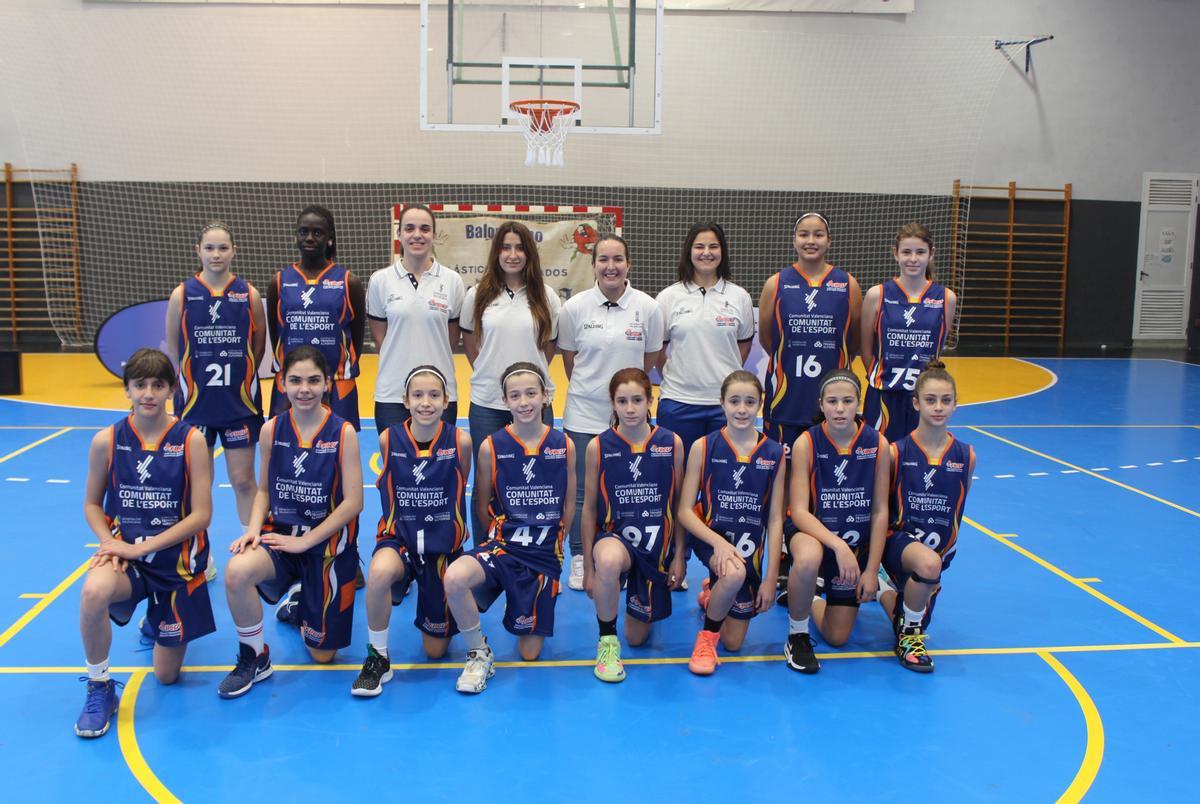 Componentes de la Selección de la Comunitat Valenciana Alevin Femenina.