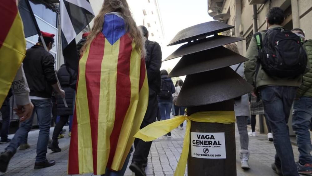 Accions dels piquets en la vaga del 21-F a Girona