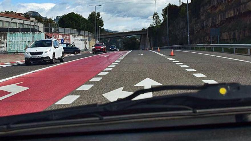 La carretera C-16 a l&#039;altura de l&#039;accés de Berga centre, ahir