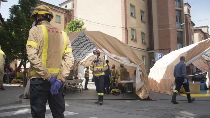 Els Bombers van desinfectar la setmana passada la residència de la Sagrada Família de Manresa |