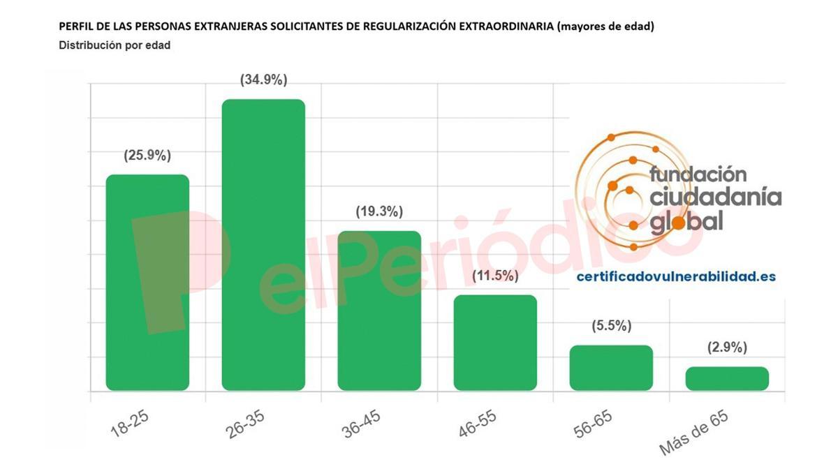 Perfil de los solicitantes de la regularización por edad.