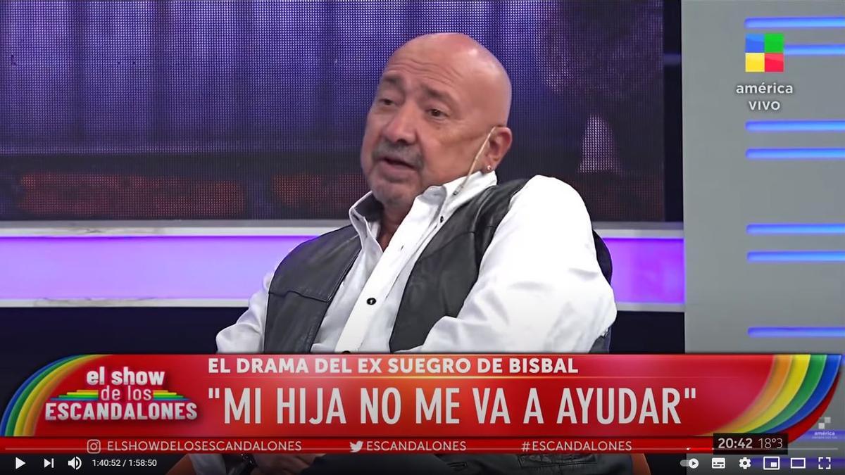 Imagen e archivo del padre de Chenoa en un programa de televisión argentina