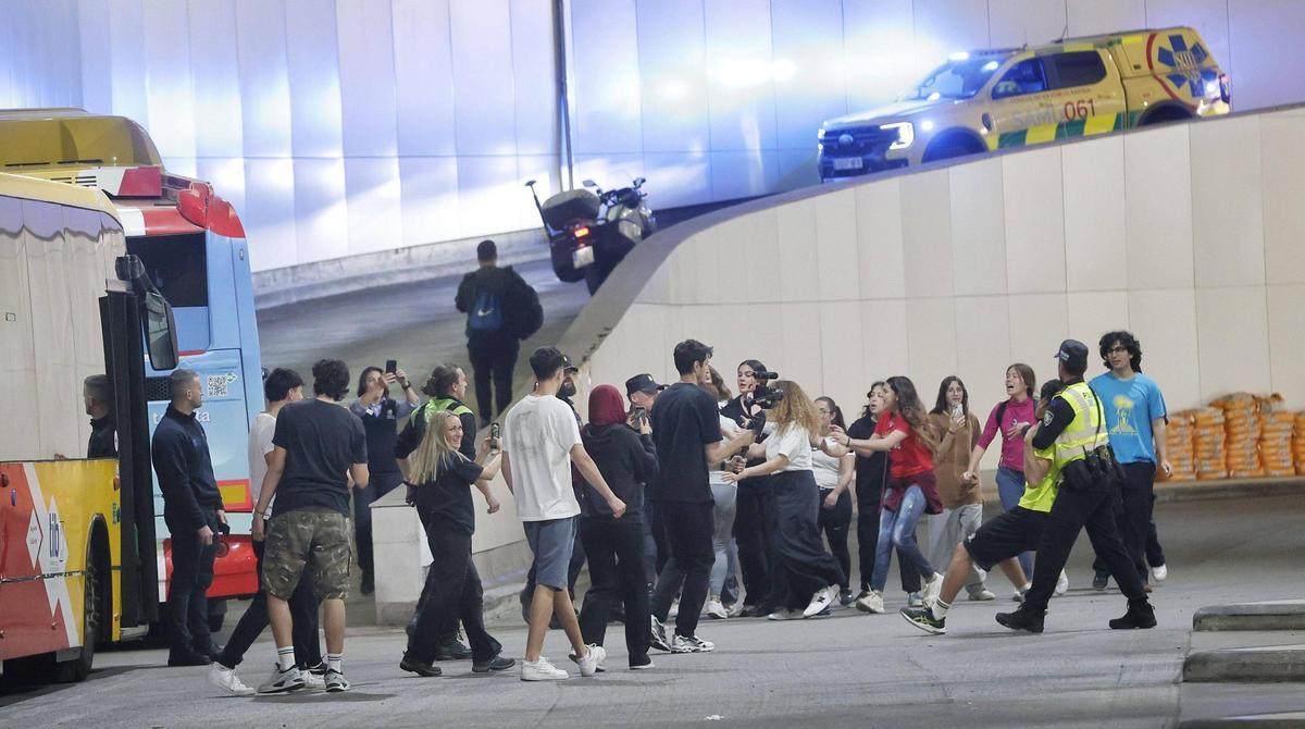 La estación intermodal de Palma ha sido escenario de un gran simulacro de emergencias este domingo
