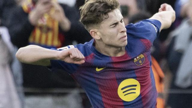 Fermín López, durant un partit de Lliga del Barça d’aquesta temporada.  | JORDI COTRINA