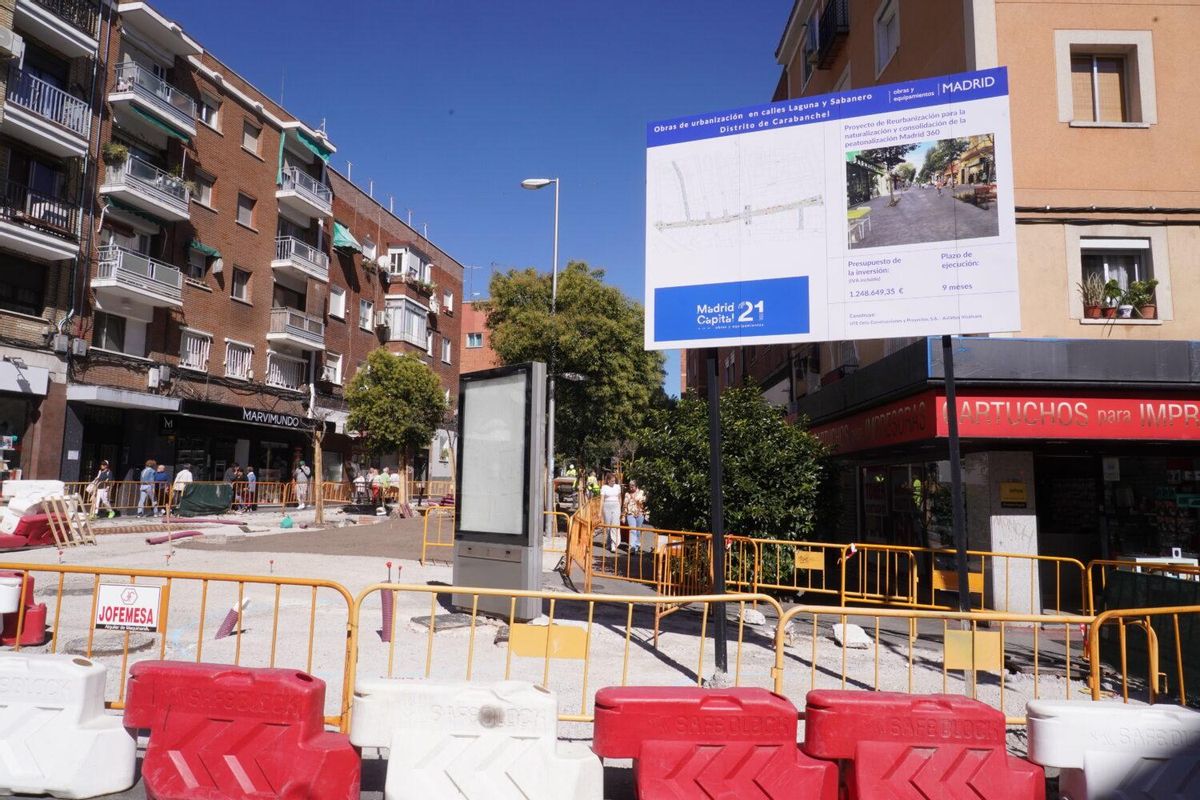 Las obras que se están realizando en las calles de Carabanchel