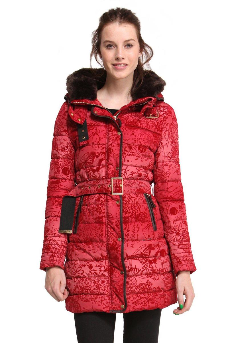 Parka acolchada en color rojo, Desigual